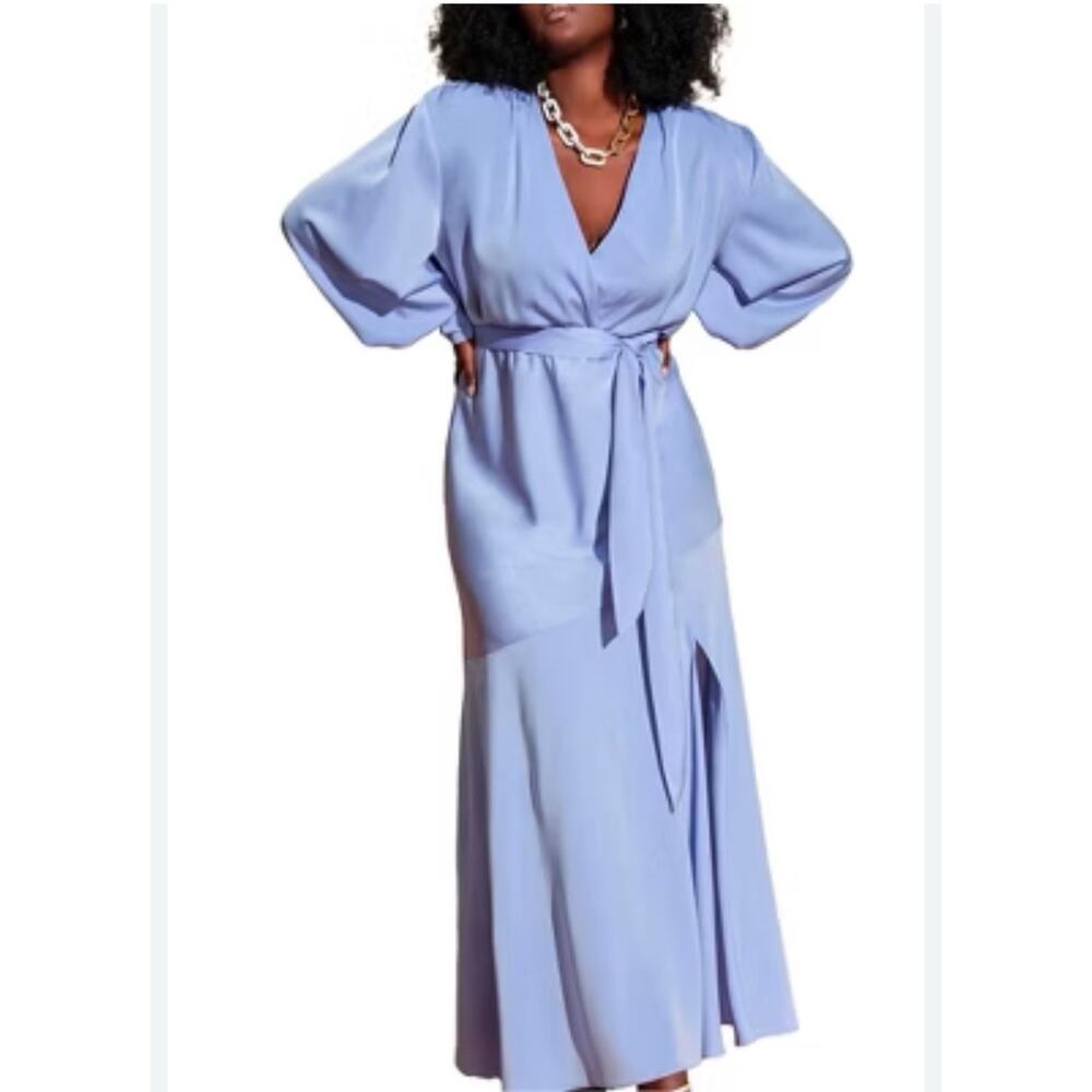 Elegant Blue Wrap Dress